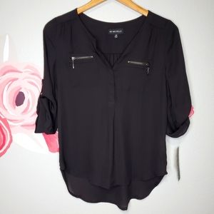 My Michelle Black Hi-lo Blouse